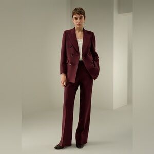LILYSILK Silk-Wool Twill Flare Pants